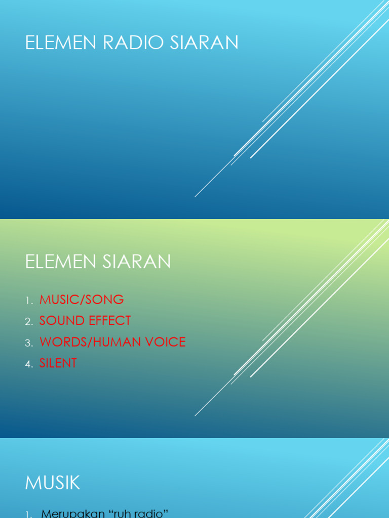 Elemen Siaran Dan Program Radio | PDF | Kajian Bahasa Asing