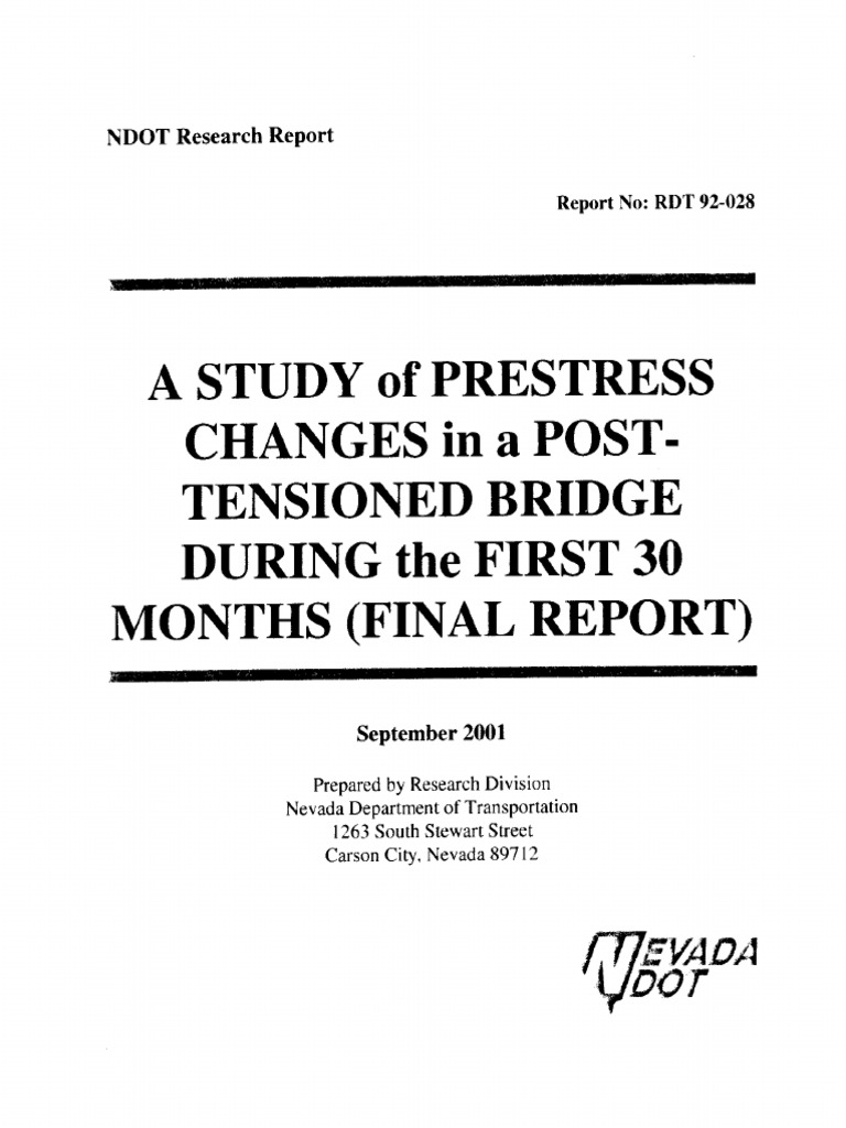 Study prestressed changes in post tension bridges after 30 months