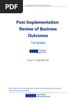 Post-Implementation Review of Business Outcomes Template