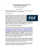 La Ejecución Subsidiaria en La Práctica de La Administración Pública