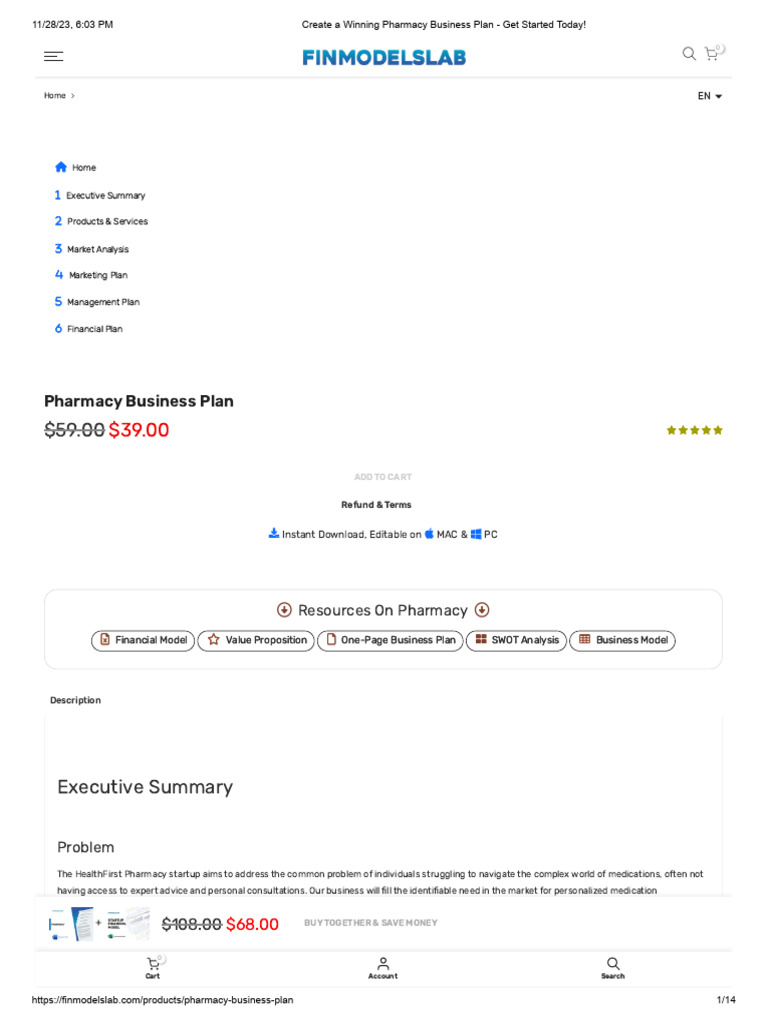 Pharmacy Business Plan Ideas Pdf