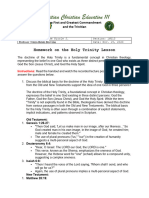 Trinitian Christian Education 111: Homework On The Holy Trinity Lesson