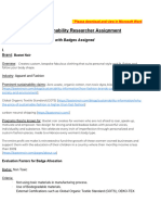 Sustainability Researcher Assignment