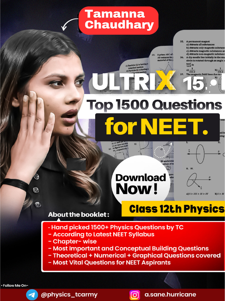Ultrix15 Questions Class 12th Physics PDF Capacitor Capacitance