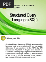 Structured Query Language (SQL) : University of Southern Mindanao