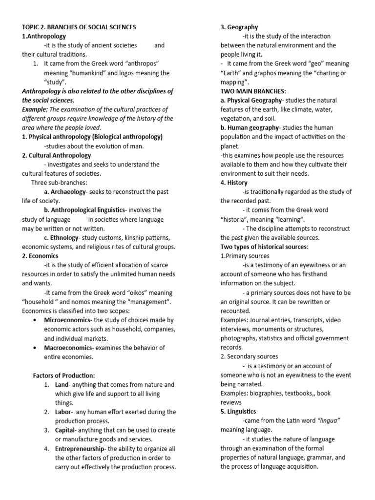 Intro to Social Sciences | PDF | Psychology | Anthropology