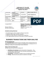 ABM101 - M7 - Business Transactions and Their Analysis As Applied To Accounting Cycle of A Service Business Pt.1