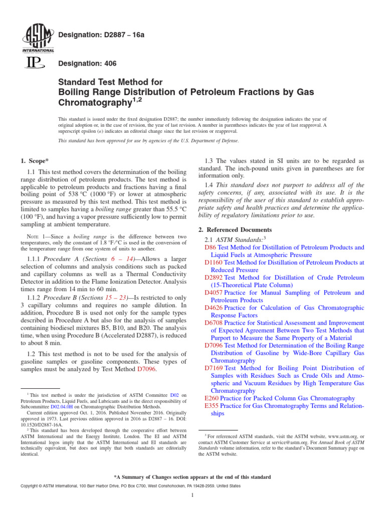 Boiling Range Distribution of Petroleum Fractions by Gas Chromatography ...