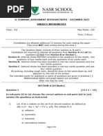 Class 12 - Isc - 2024 Mathematics - Revision Paper - Ii Term