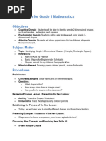 Grade 1 Lesson Plan: Basic Shapes | PDF | Shape | Rectangle