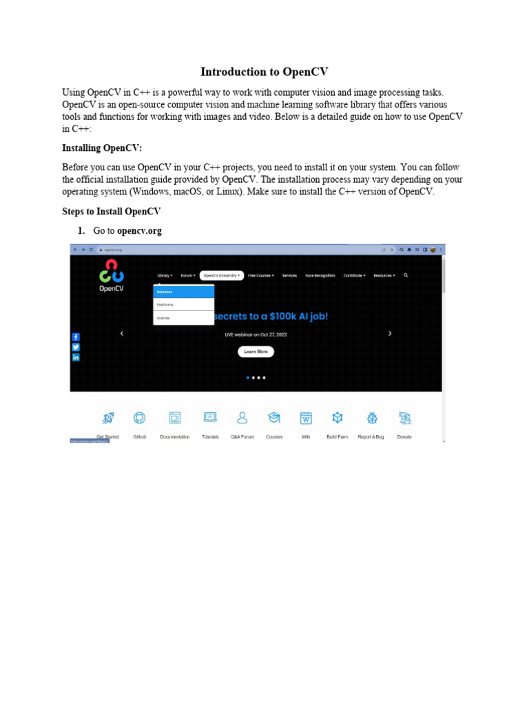 OpenCV With C++ | PDF | C++ | Integrated Development Environment