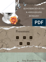 Kontribusyon NG Kabihasnang Romano