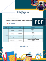 Grade 9-10 Make - Up Exam Schedule