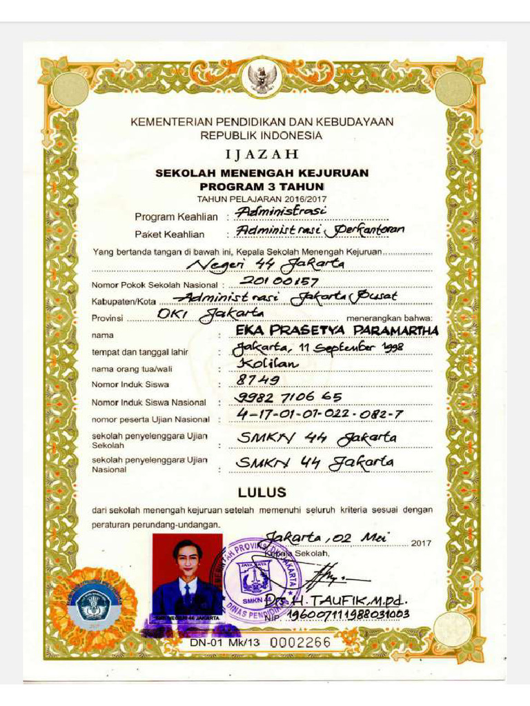 Ijazah Eka Pdf