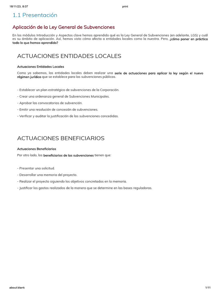 Aplicación de la Ley de Subvenciones | PDF | Planificación estratégica
