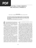 cultura como objeto de politica pública