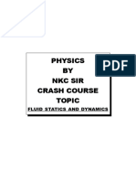 Physics BY NKC Sir Crash Course Topic: Fluid Statics and Dynamics