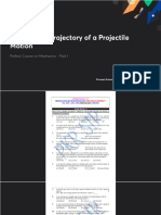 Equation of Trajectory of A Projectile Motion With Anno