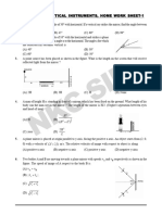 Ray Optics & Optical Instruments, Home Work Sheet-1: Plane Mirror 1