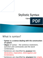 Stylistic Syntax