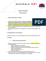 Fiche de Poste Approvisionneur