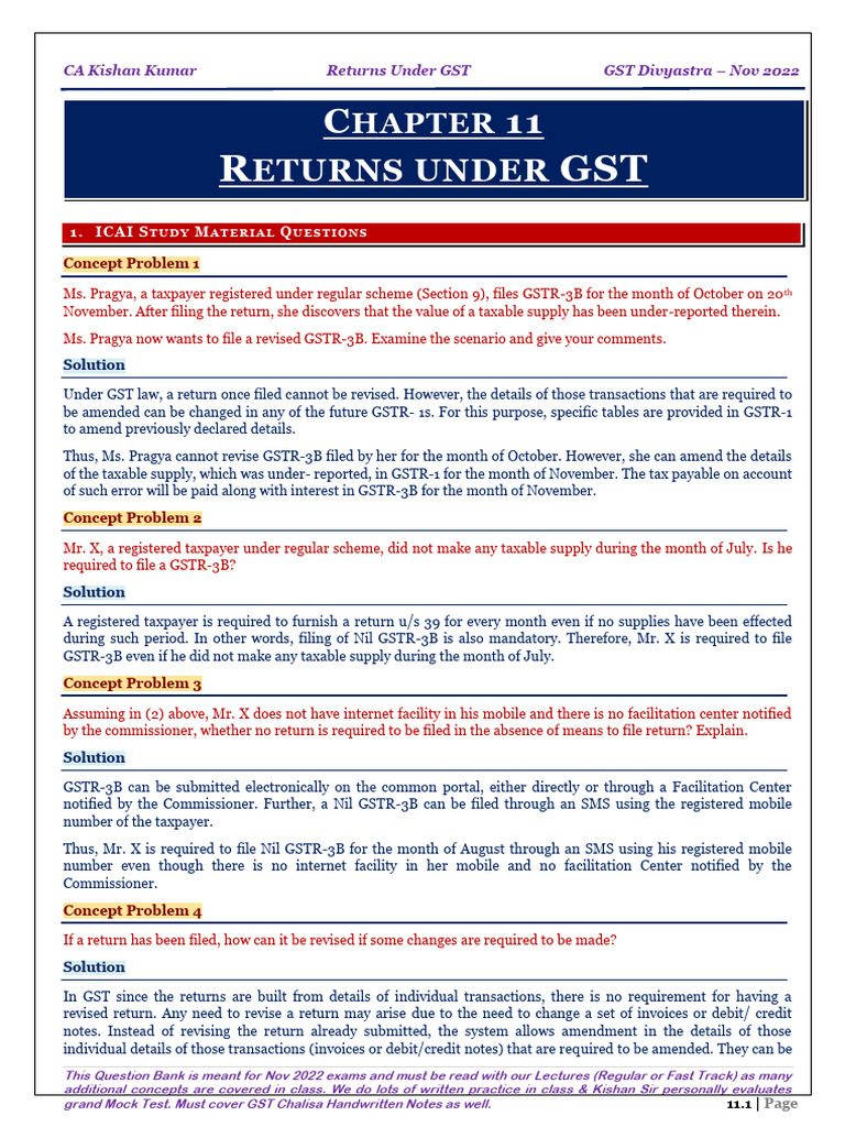 GST Returns: Filing and Amendments Guide | PDF | Invoice | Public Finance