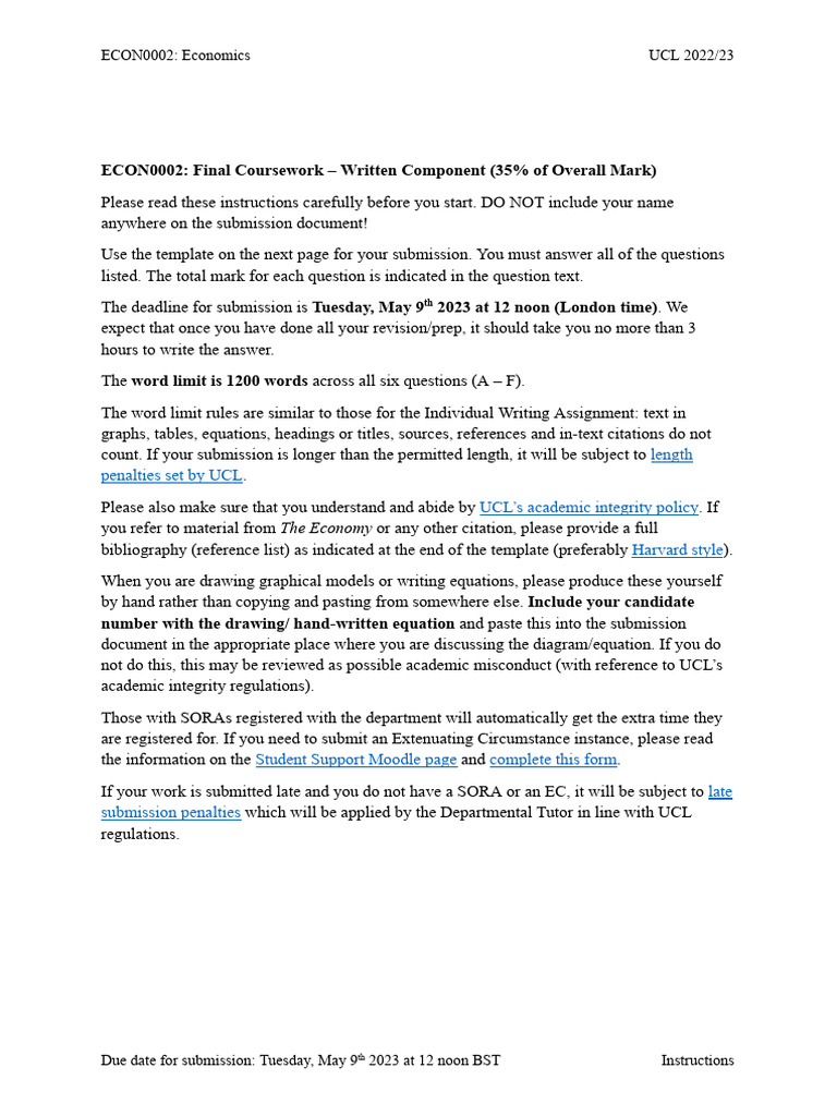 Economics Coursework Guide | PDF | Inflation | Phillips Curve