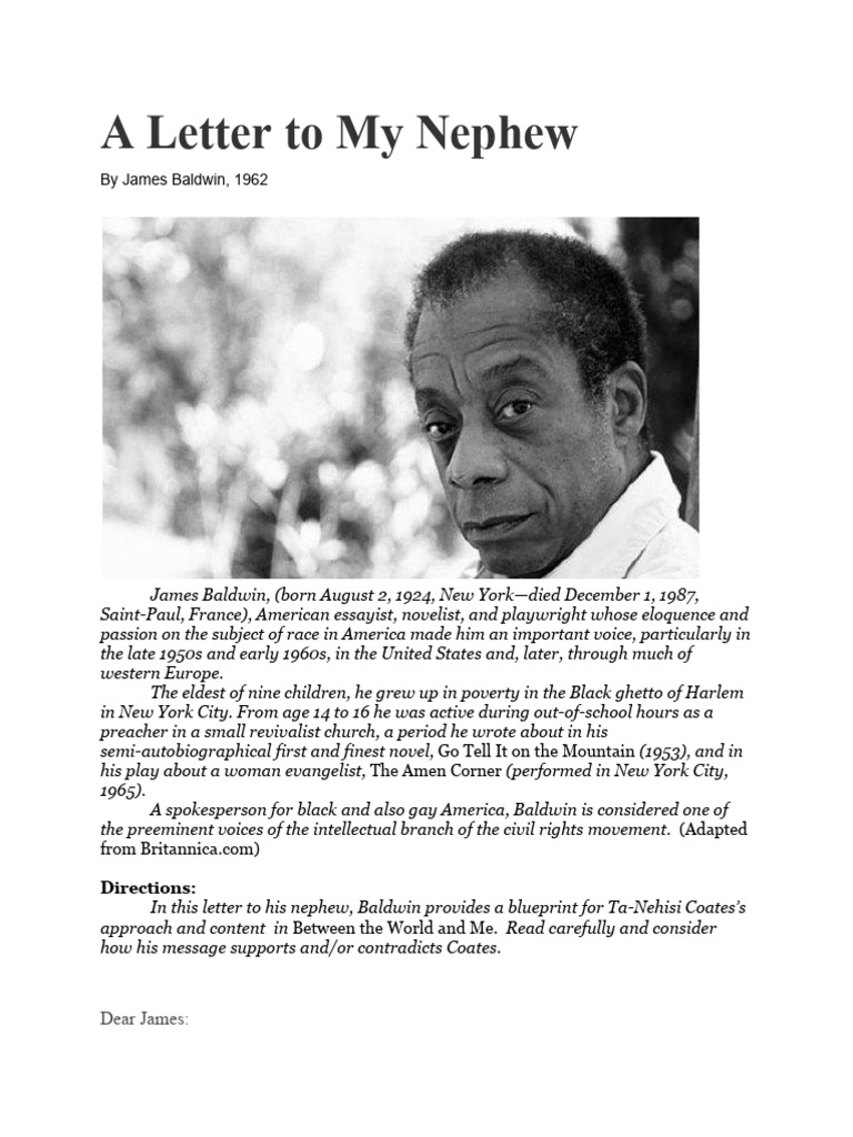 A letter to my nephew by james baldwin pdf