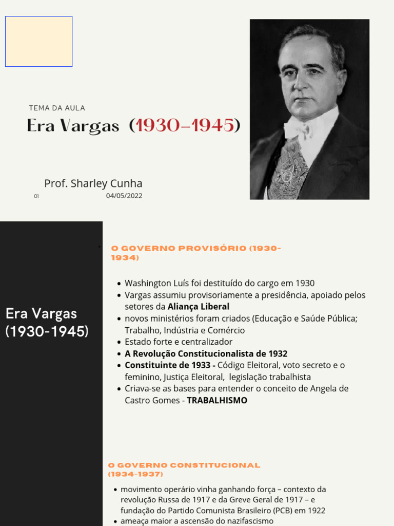 Era Vargas: Política e Transformações (1930-1945) | PDF | Governo ...