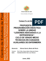 Propuesta de programación didáctica sobre la Unidad Lesiones asociadas a la dependencia. Ciclo de Grado Medio Técnico en Cuidados Auxiliares de Enfermería - GÁMEZ_GARCÍA_Mª ROCÍO_Procesos Sanitarios_TFM