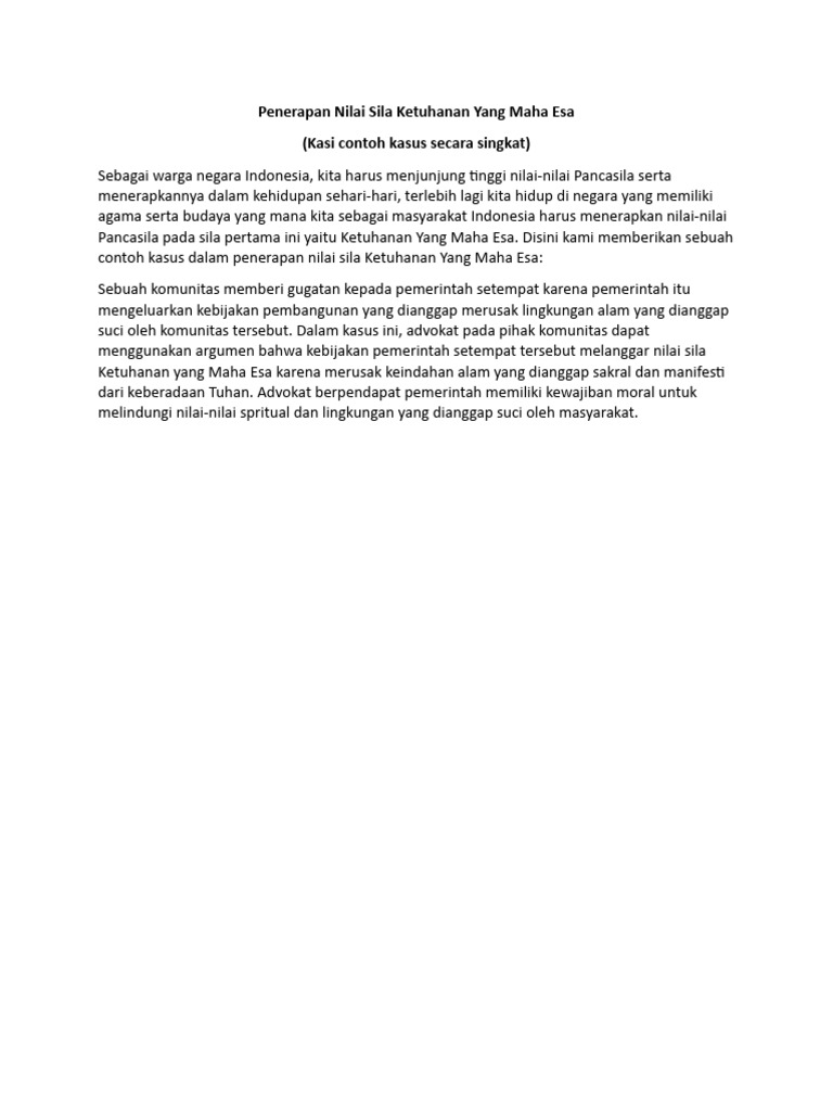 Contoh Penerapan Sila Ketuhanan dalam Kehidupan