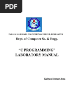 C PROGRAMMING LAB MANUAL at KALYAN