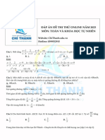 Đáp Án Thi TH Toán - KHTN 2023 TT Chí Thành