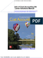 Fundamentals of Cost Accounting 5th Edition Lanen Solutions Manual