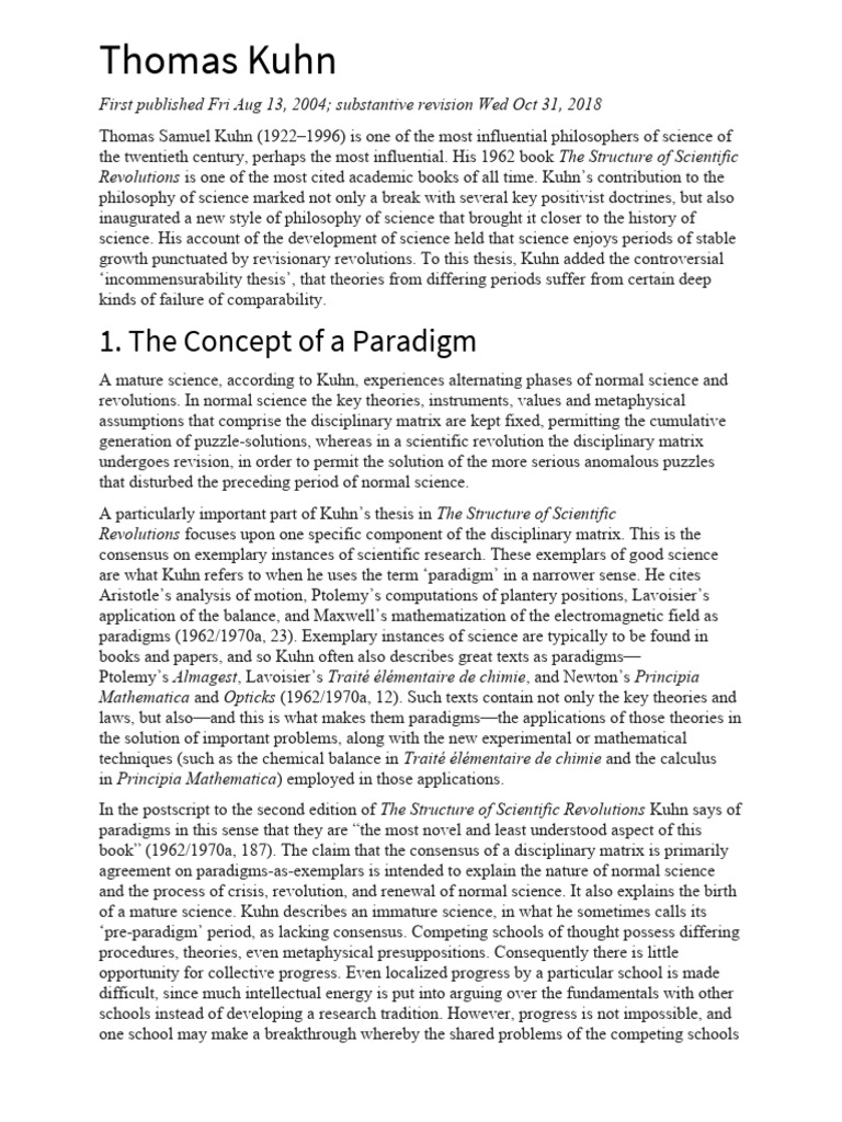Kuhn's Paradigm Shift Explained | PDF | Paradigm | Science