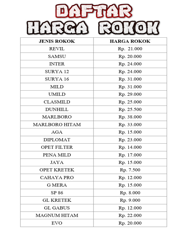 Harga Rokok | PDF