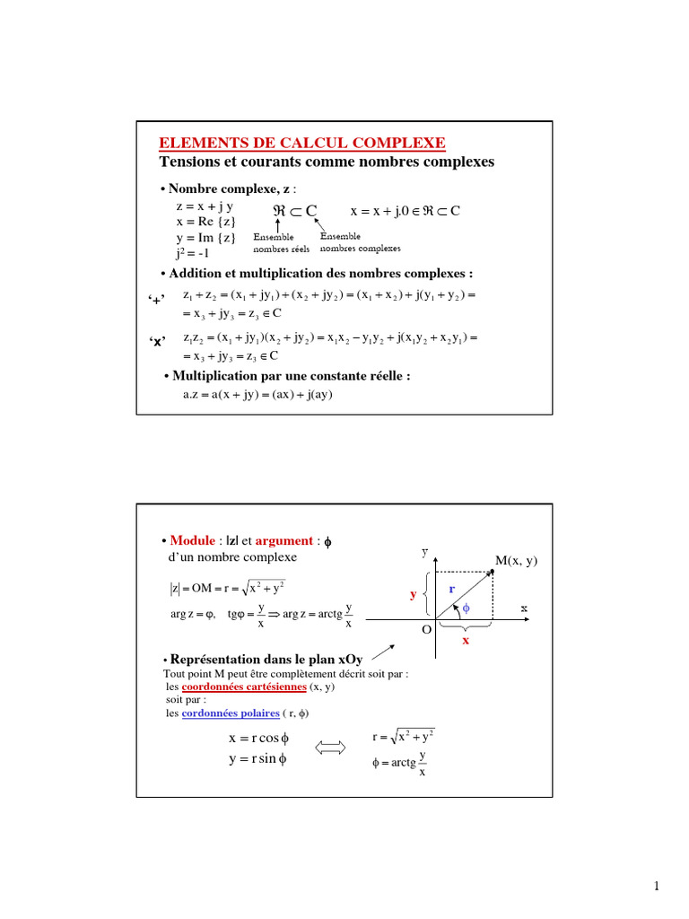 Calcul complexe et circuits électriques | PDF | Impédance (électricité ...