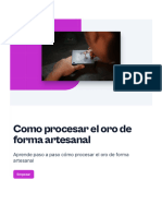 Como Procesar El Oro de Forma Artesanal
