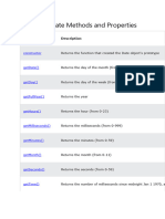 JavaScript Date Methods and Properties