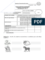 Evaluacion de Contenido Octubre 4tos Basicos