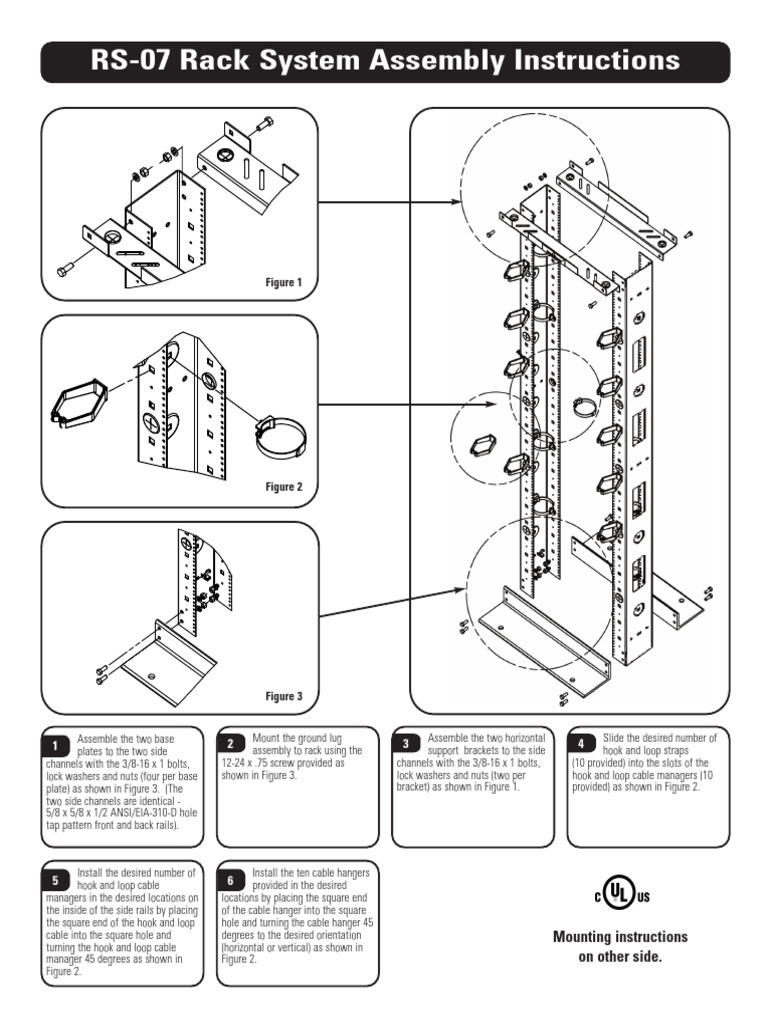 RS-07 Rack System Assembly Guide | PDF | Screw | Equipment