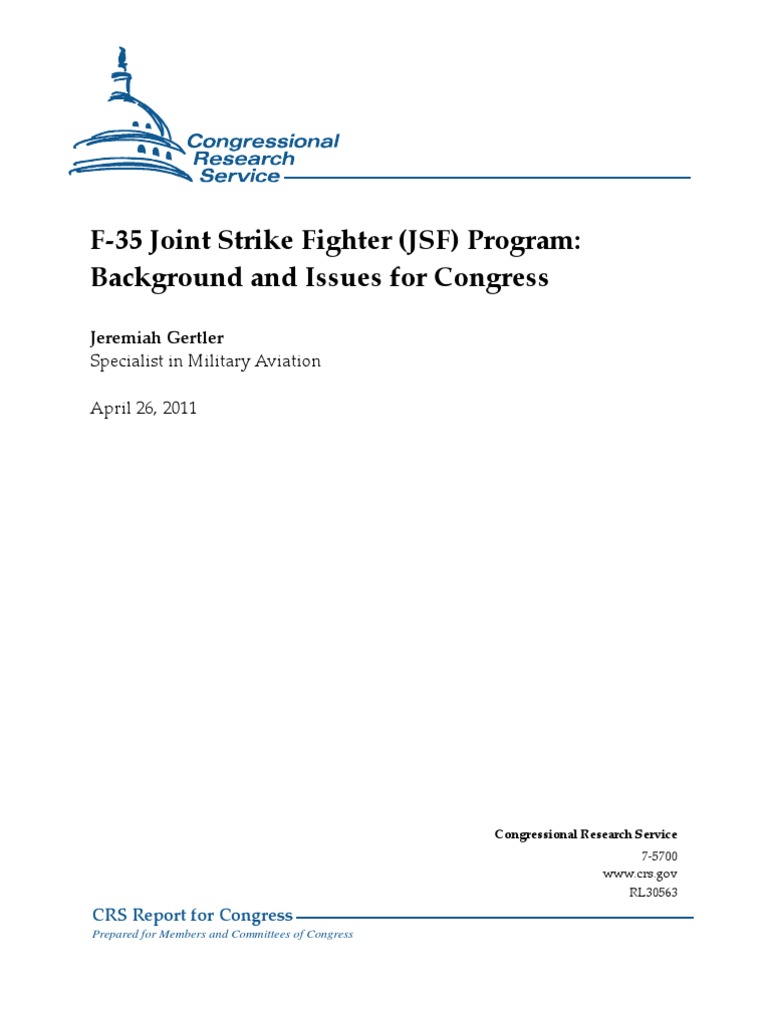 F-35 Joint Strike Fighter (JSF) Program | PDF | Lockheed Martin F 35 ...