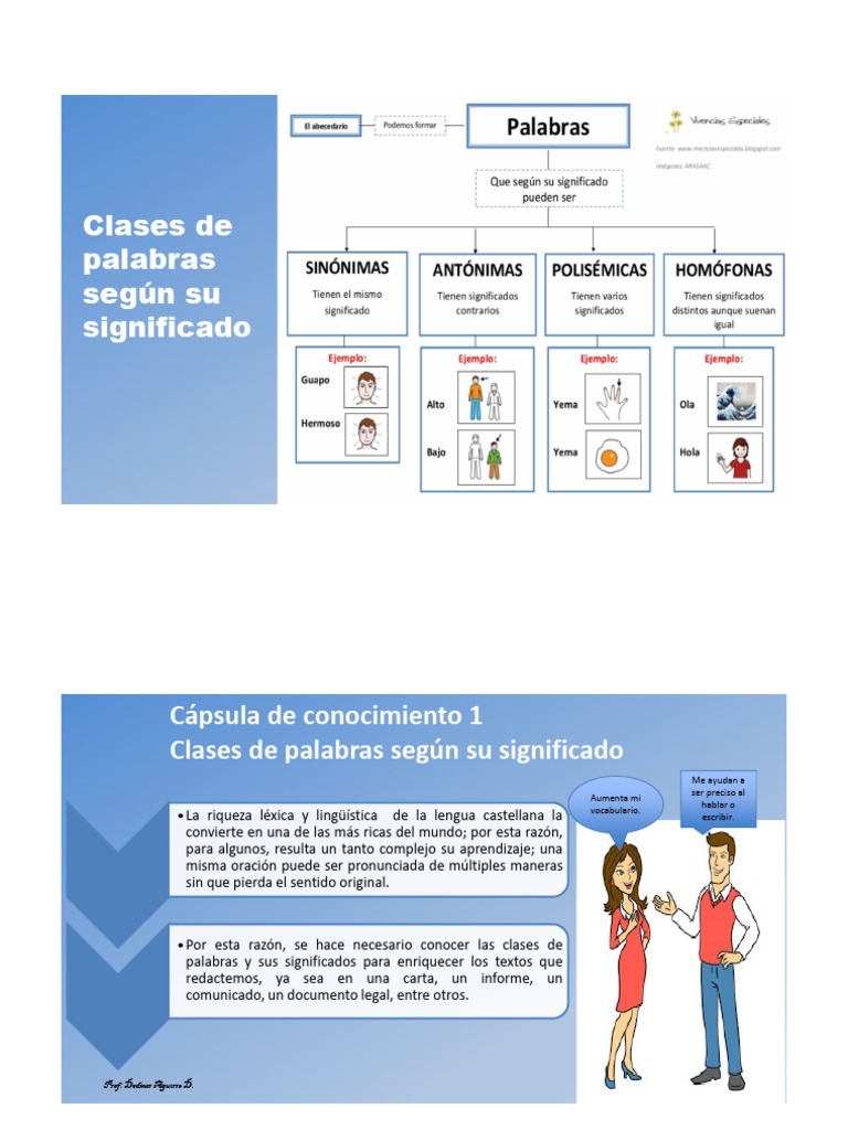 Palabras Segun Su Significado | PDF | Palabra | Diccionario