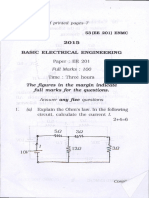 EE 201 ENMC Question Paper 2015