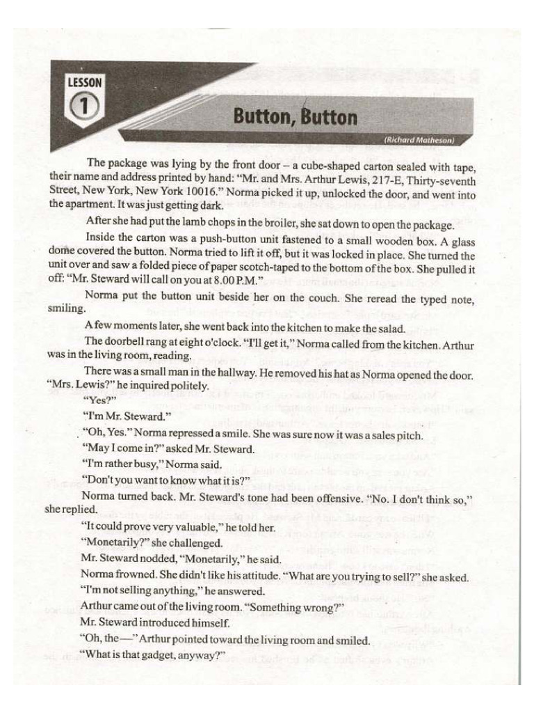 11th Class English CH 1 | PDF