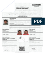 Registro Civil de Las Personas Certificado de Nacimiento: - Jorge Daniel, Rey Teyul
