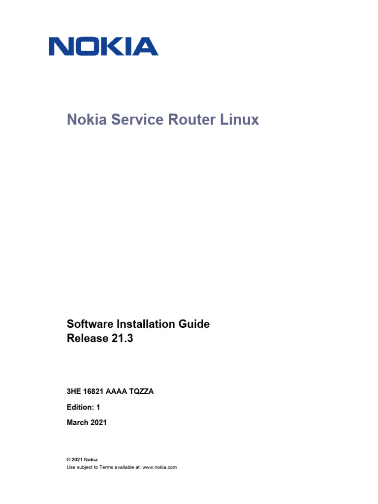 3HE16821AAAATQZZA01 - V1 - SR Linux R21.3 Software Installation | PDF ...