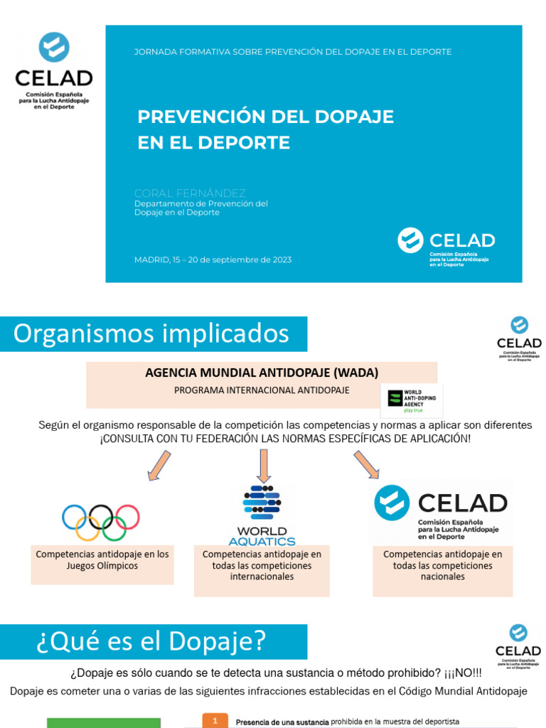 Celad - Antidopaje | PDF | Dopaje en el deporte | Suplementos dietéticos