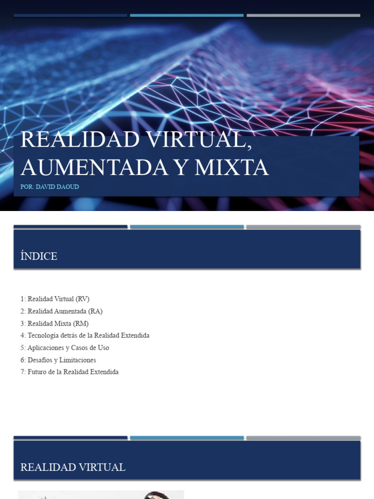 Realidad Virtual, Aumentada y Mixta | PDF | Realidad virtual | Realidad ...