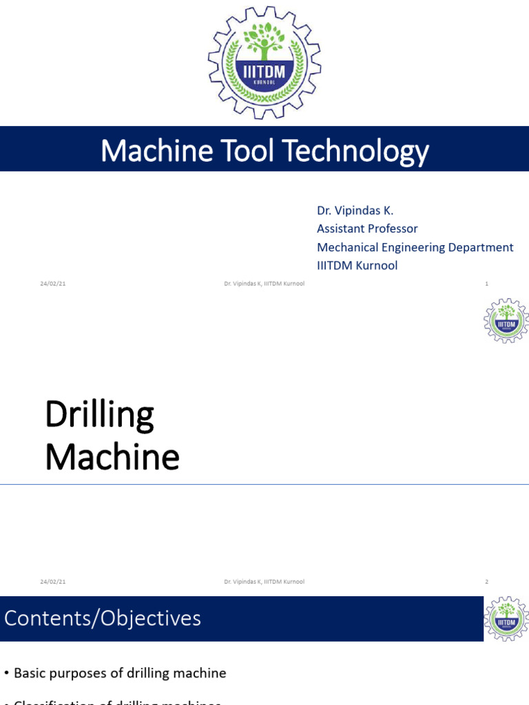 Machine Tool Technology - Drilling Machine | PDF | Drilling | Drill